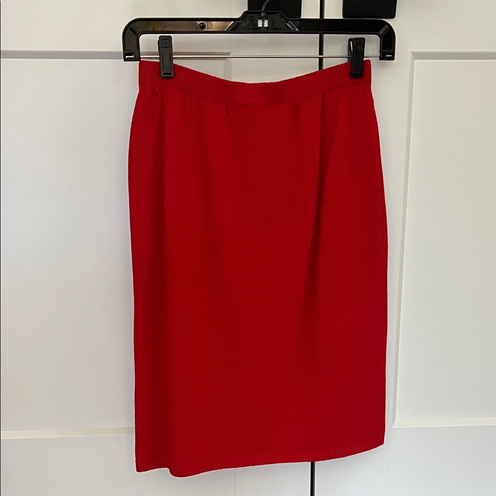 St. John Vibrant Red Pencil Skirt